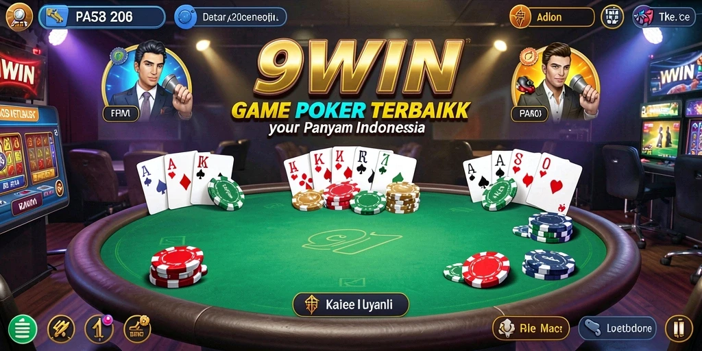 Screenshot 9WIN menunjukkan aksi gameplay poker yang seru dan interaktif.
