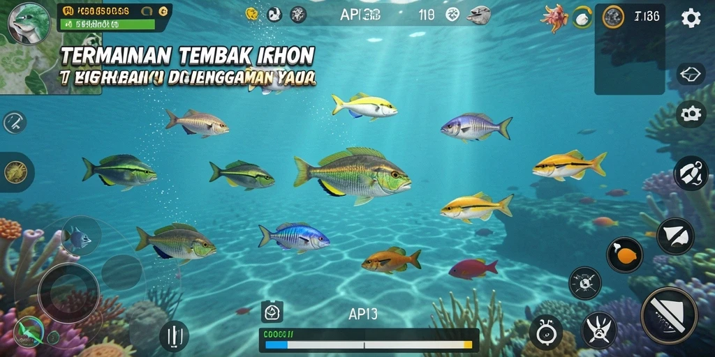 Tampilan menarik saat bermain Tembak Ikan di API33.