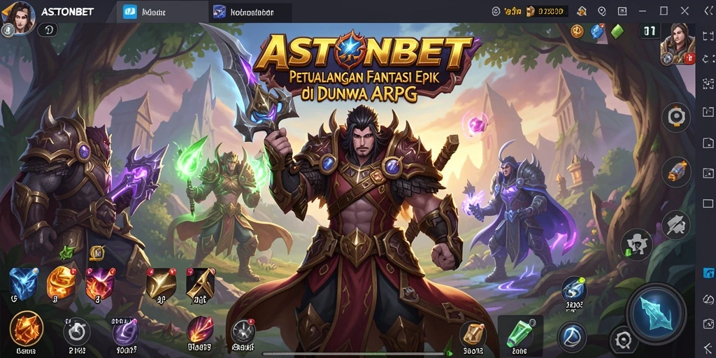 Screenshot gameplay ARPG yang menunjukkan pertarungan epik di ASTONBET.