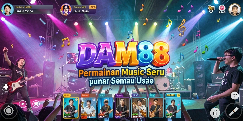 Screenshot gameplay DAM88 menampilkan interaksi seru pemain dengan musik.