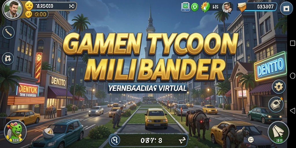 Tampilan gameplay seru dalam DENTOTO dengan manajemen bisnis yang menantang.