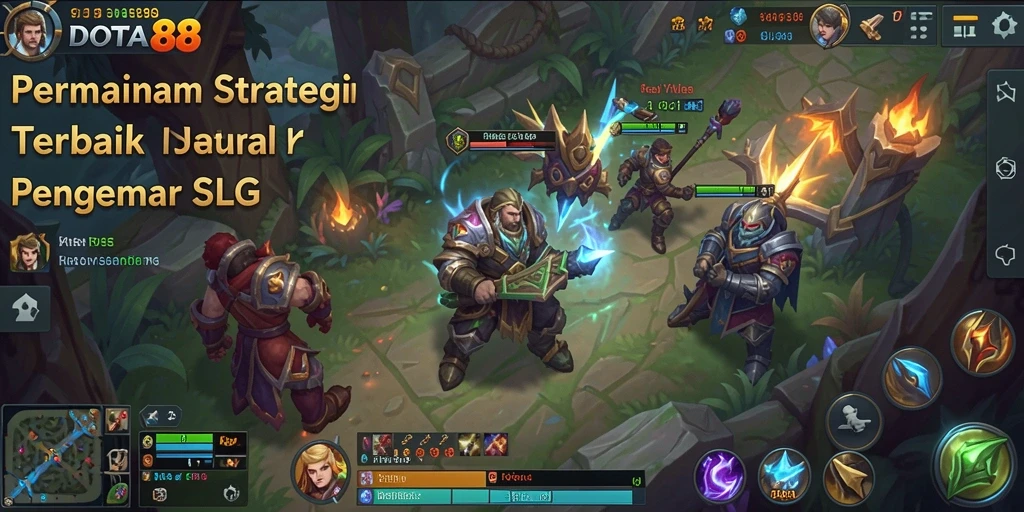 Tampilan gameplay DOTA88 menunjukkan strategi dan kerjasama tim.