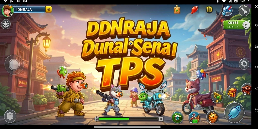 Screenshot dari gameplay seru IDNRAJA yang penuh aksi TPS.