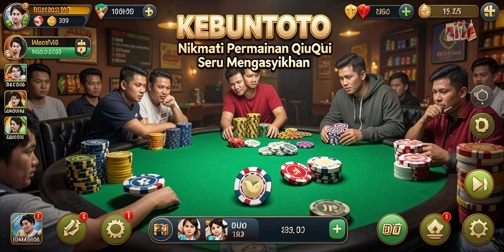 Tampilan gameplay seru dari KEBUNTOTO yang menampilkan aksi QiuQiu.