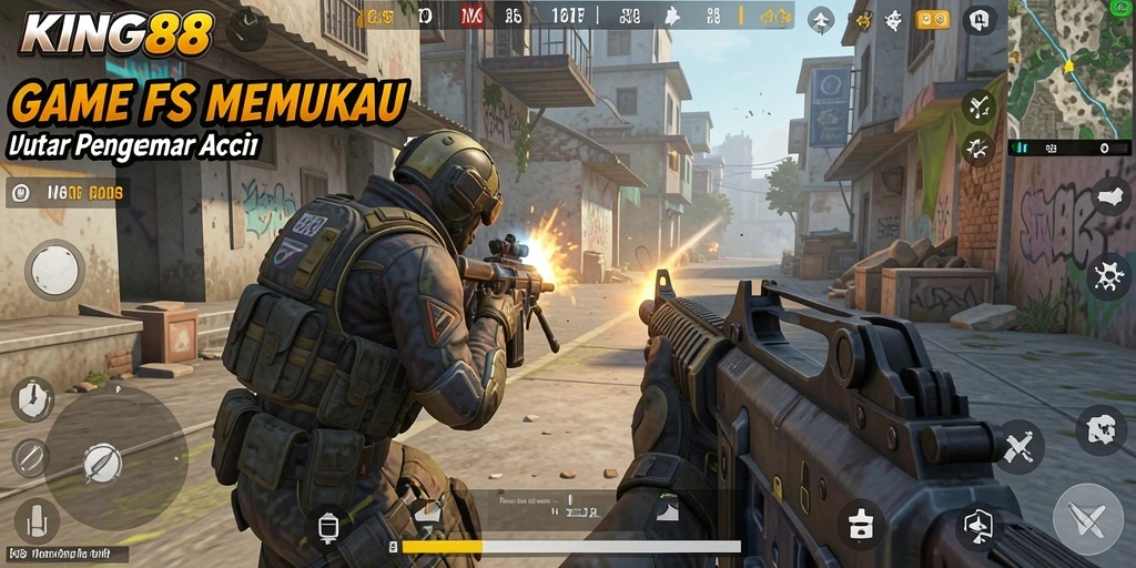 Tampilan aksi mendebarkan dalam gameplay <strong>KING88</strong> yang intens.
