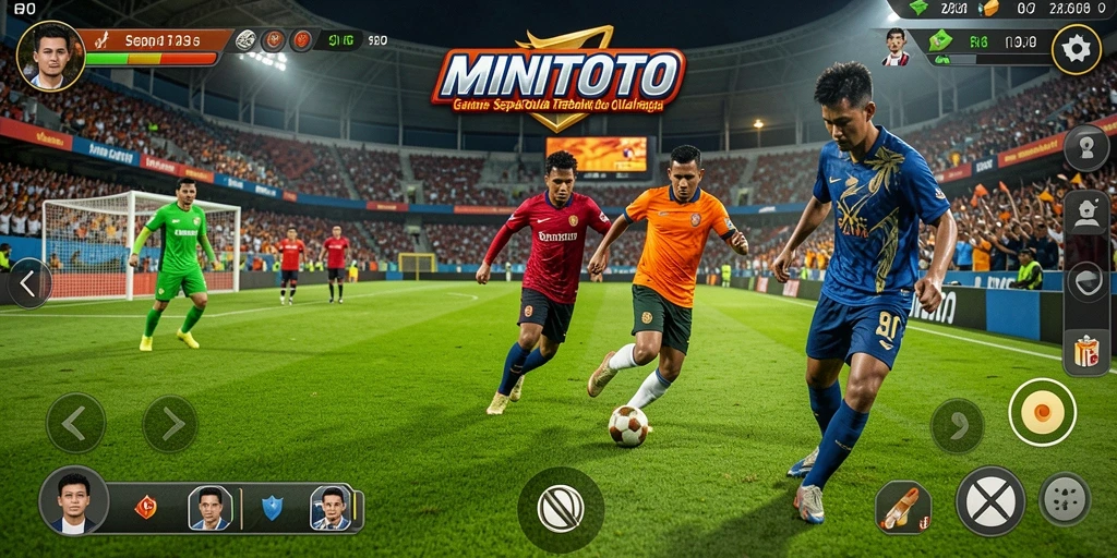 Tampilan gameplay MINITOTO yang mendebarkan dalam pertandingan sepak bola.