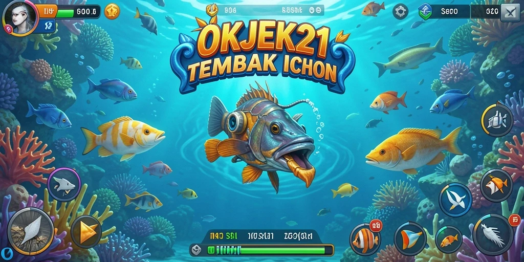 Tampilan menarik gameplay OKJEK21 saat menangkap berbagai ikan.
