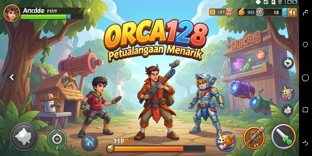 Tampilan menarik dari gameplay ORCA128 yang menantang.