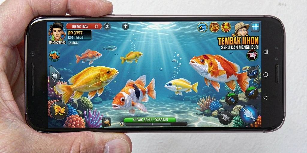 Gameplay dinamis PP7 saat menangkap ikan yang beragam.