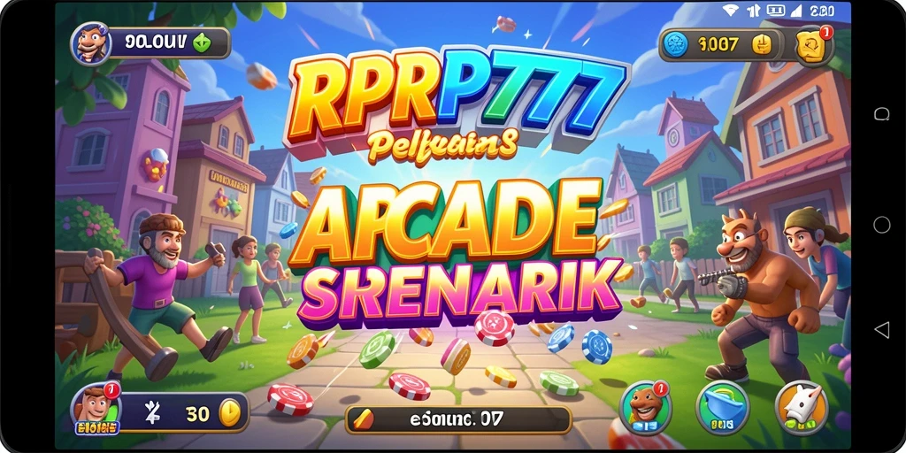 Screenshot gameplay RPRP777 yang menampilkan aksi seru di arena permainan arcade.