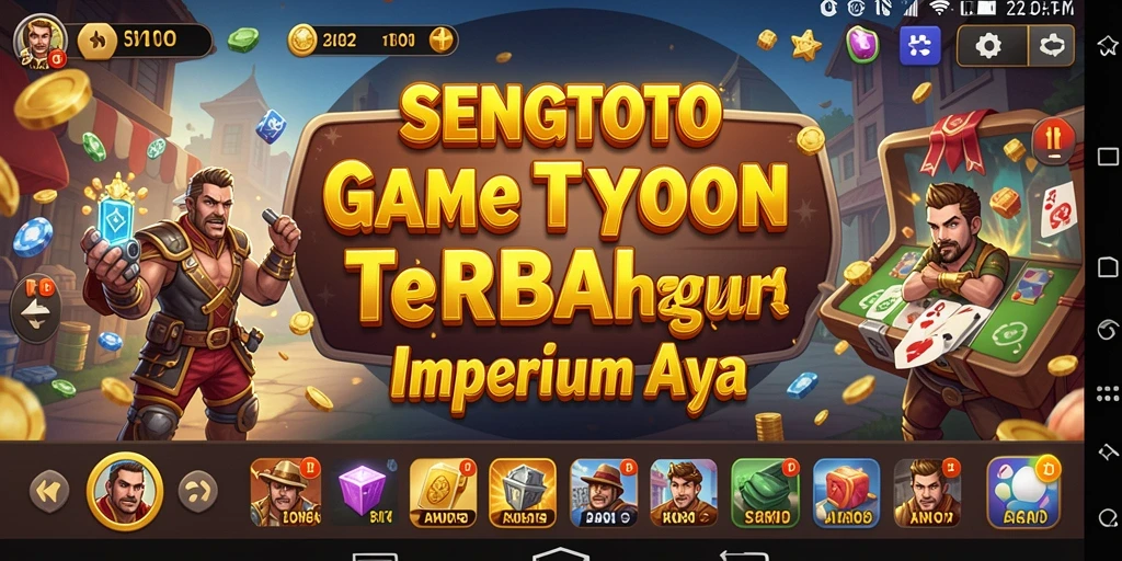 Tangkapan layar gameplay SENGTOTO yang menunjukkan manajemen bisnis Tycoon.