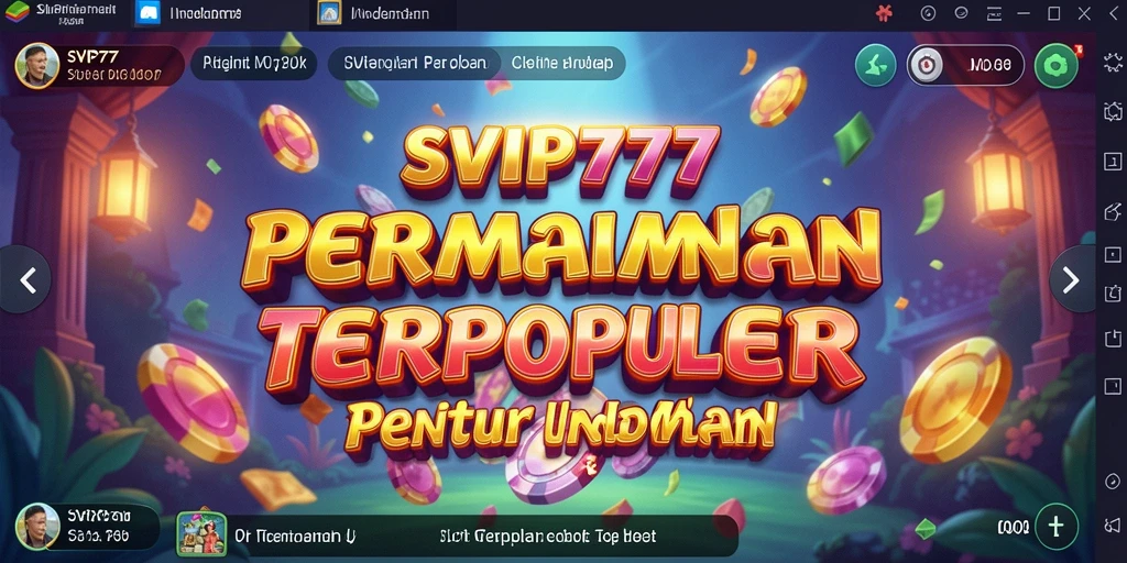 Screenshot utama SVIP777 menampilkan pengalaman bermain slot yang mendebarkan.
